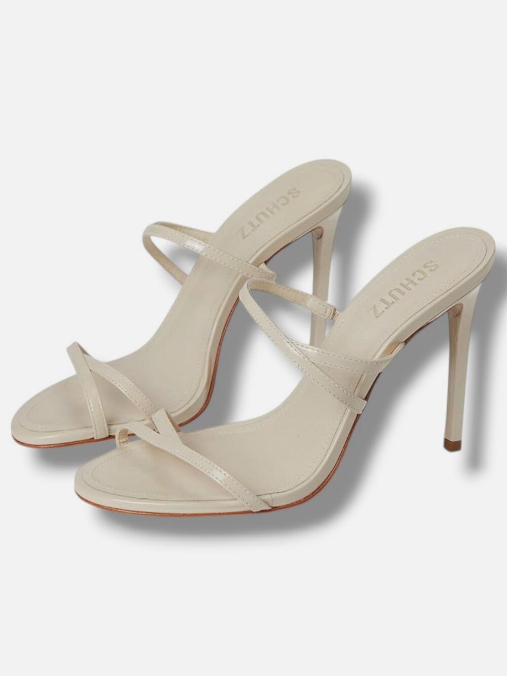 Schutz Women's Ivory Diana Stiletto Heel Sandals Shoe Size 5B